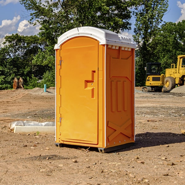 how often are the portable restrooms cleaned and serviced during a rental period in Claiborne County TN